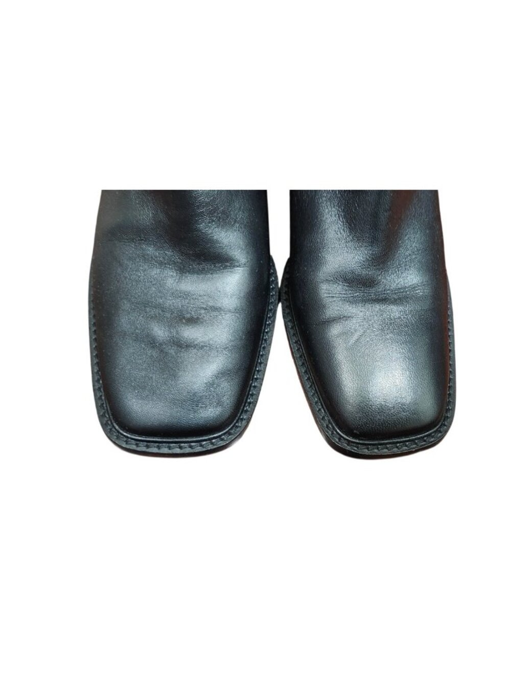 Everlane Day Heel Boot Womens Size 8 Black Leather Ankle Boots Square Toe Zip - Picture 4 of 14